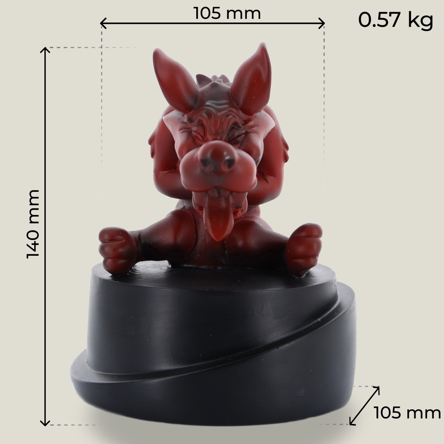 Hellhound on pedestal round red 14 cm